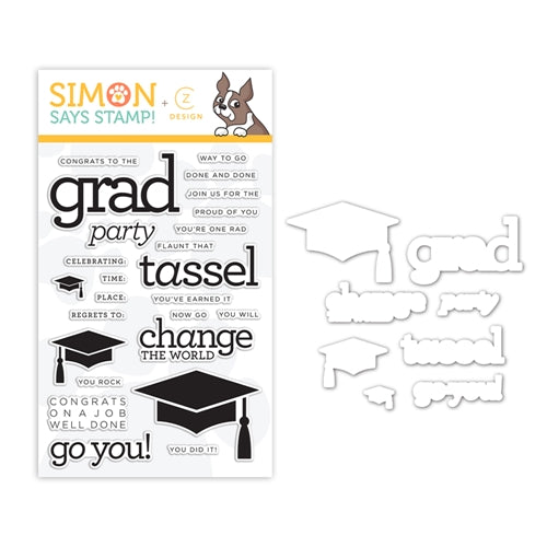 Simon Says Stamp! CZ Design Stamps and Dies GRAD PARTY set381gp