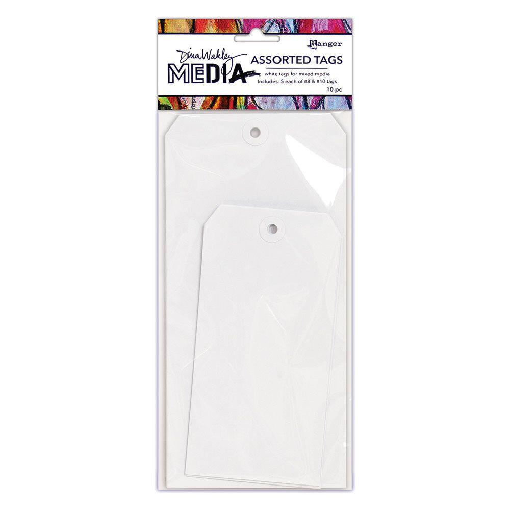 Dina Wakley Ranger 8 and 10 White Assorted Media Tags mda64619
