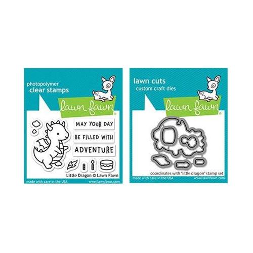 Simon Says Stamp! Lawn Fawn SET LITTLE DRAGON Clear Stamps and Dies lfld