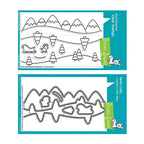 Simon Says Stamp! Lawn Fawn SET OVER THE MOUNTAIN BORDERS Clear Stamps and Dies lfotmb