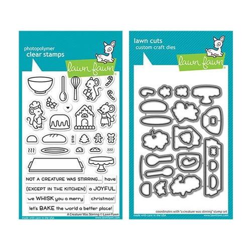 Simon Says Stamp! Lawn Fawn SET A CREATURE WAS STIRRING Clear Stamps and Dies lfacws