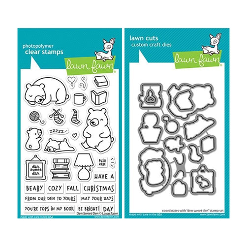 Simon Says Stamp! Lawn Fawn SET DEN SWEET DEN Clear Stamps and Dies lfdsd