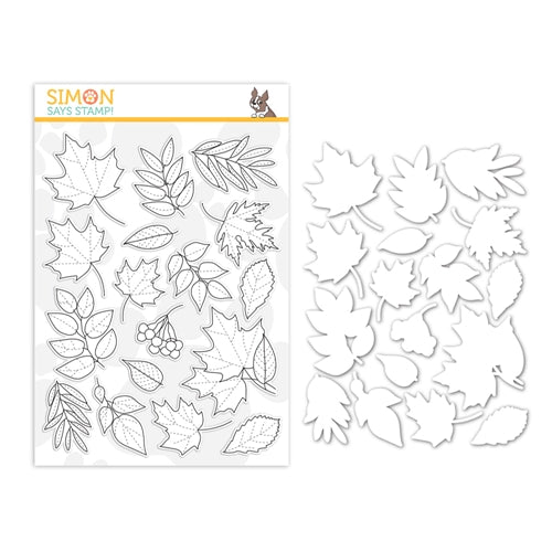 Simon Says Stamp! Simon Says Stamps and Dies AUTUMN LEAVES set355al