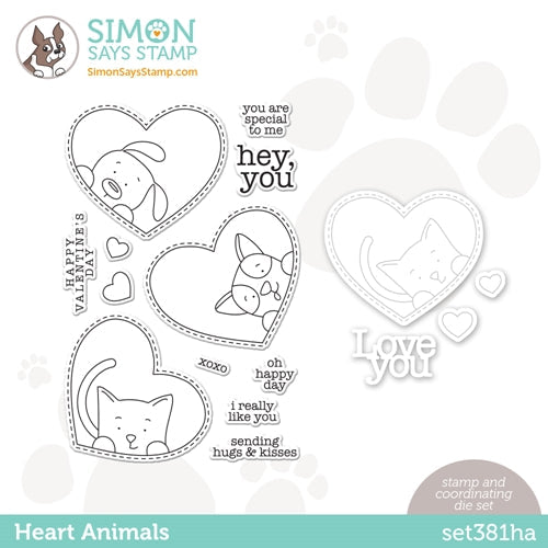 Simon Says Stamp! Simon Says Stamps and Dies HEART ANIMALS set381ha