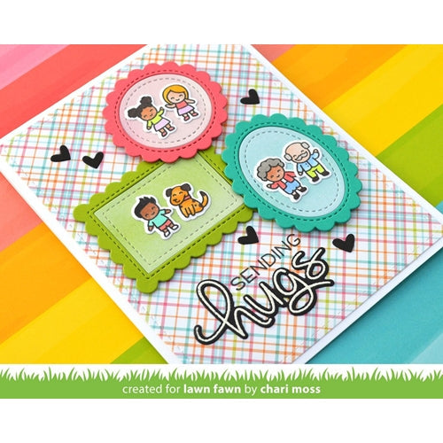 Simon Says Stamp! Lawn Fawn SET LONG DISTANCE HUGS Clear Stamps and Dies lfldh