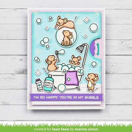 Simon Says Stamp! Lawn Fawn SET BUBBLES OF JOY Clear Stamps and Dies lfboj