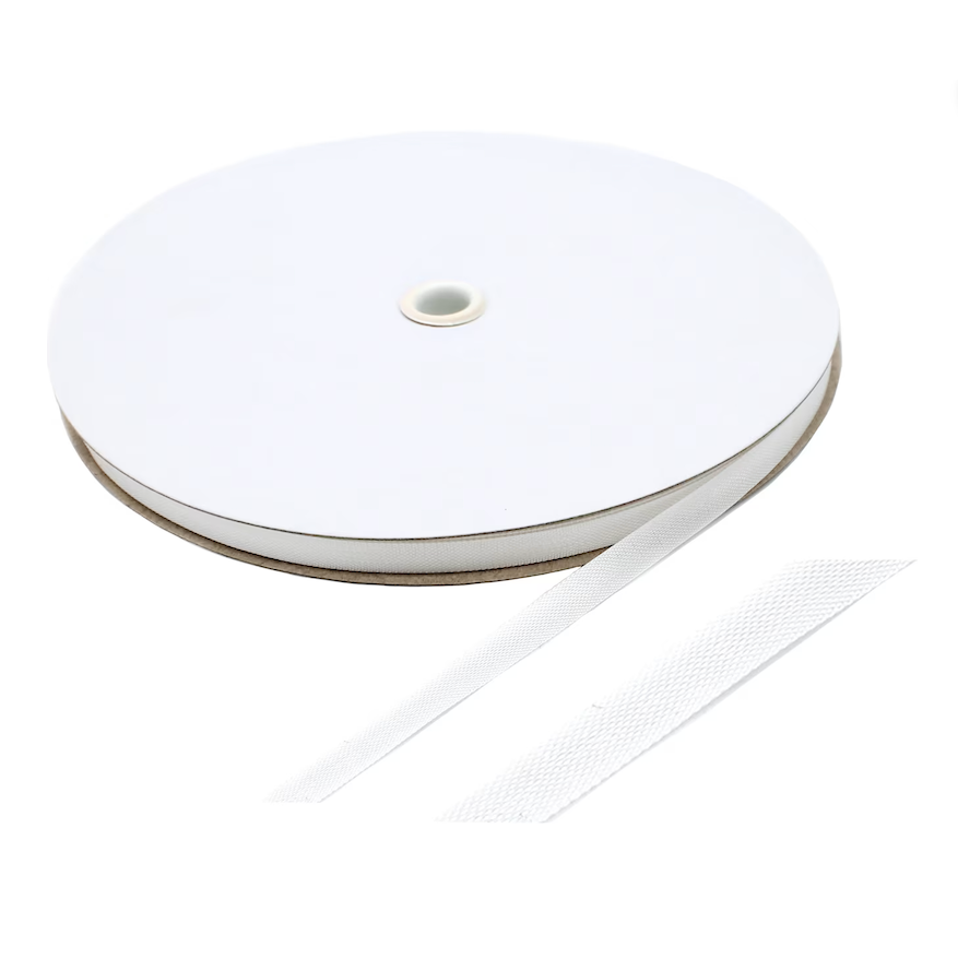 1/4 Inch White Rayon Seam Binding Ribbon