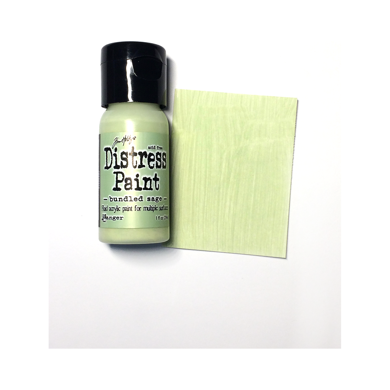 Tim Holtz Flip Top Distress Paint Bundled Sage Ranger TDF52975 Color Swatch