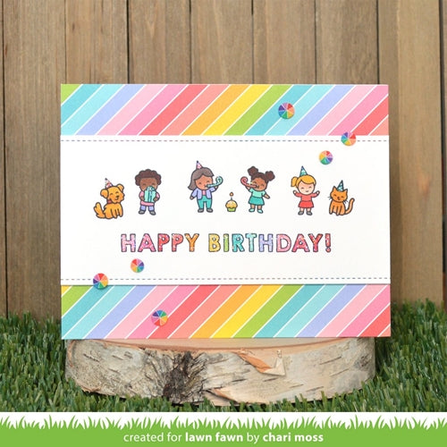 Simon Says Stamp! Lawn Fawn SET TINY BIRTHDAY FRIENDS Clear Stamps and Dies lftbf