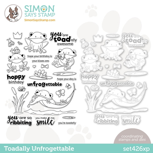 Simon Says Stamp! Simon Says Stamps and Dies TOADALLY UNFROGETTABLE set426xp