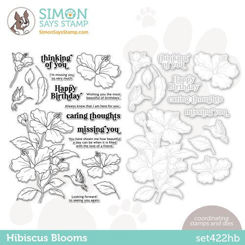Simon Says Stamp! Simon Says Stamps and Dies HIBISCUS BLOOMS set422hb