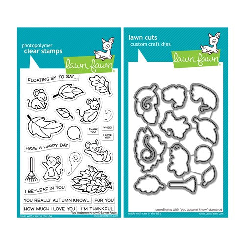 Simon Says Stamp! Lawn Fawn SET YOU AUTUMN KNOW Clear Stamps and Dies lfyak