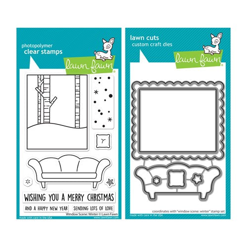 Simon Says Stamp! Lawn Fawn SET WINDOW SCENE: WINTER Clear Stamps and Dies lfwsw