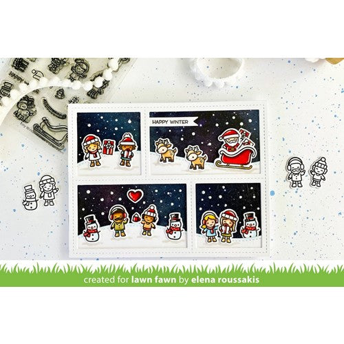 Simon Says Stamp! Lawn Fawn SET TINY WINTER FRIENDS Clear Stamps and Dies lftwf