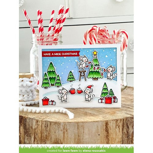 Simon Says Stamp! Lawn Fawn SET MERRY MICE Clear Stamps and Dies lfmm