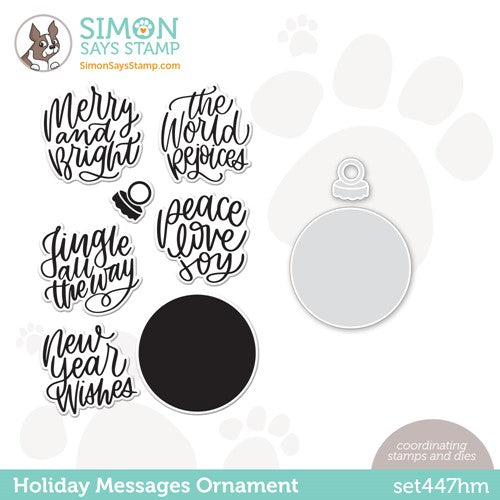 Simon Says Stamp! Simon Says Stamps and Dies HOLIDAY MESSAGES ORNAMENT set447hm