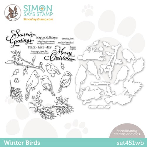 Simon Says Stamp! Simon Says Stamps and Dies WINTER BIRDS set451wb