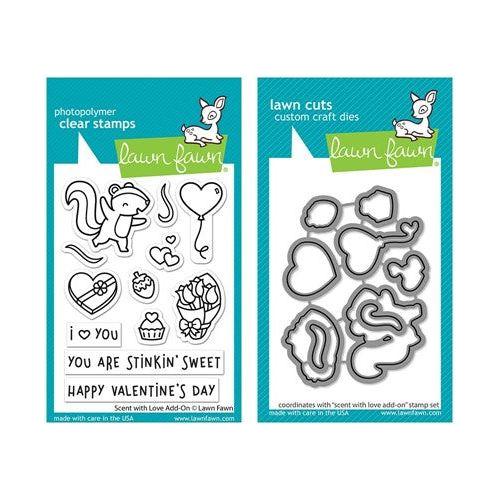 Simon Says Stamp! Lawn Fawn SET SCENT WITH LOVE ADD-ON Clear Stamps and Dies lfswlao