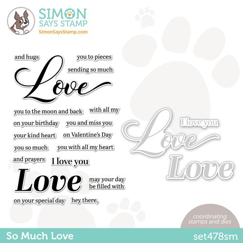 Simon Says Stamp! Simon Says Stamps and Dies SO MUCH LOVE set478sm
