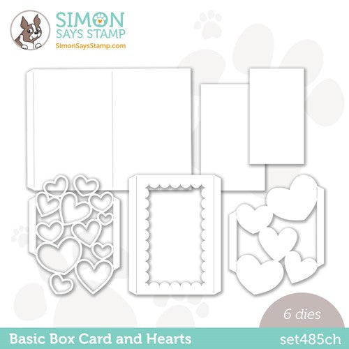 Simon Says Stamp! Simon Says Stamp BASIC BOX CARD HEARTS Wafer Dies SET set485ch