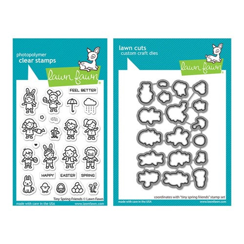 Simon Says Stamp! Lawn Fawn SET TINY SPRING FRIENDS Clear Stamps and Dies s2lftsf