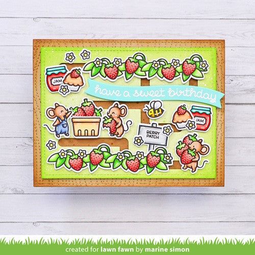 Simon Says Stamp! Lawn Fawn SET BERRY SPECIAL Clear Stamps and Dies s2lfbs