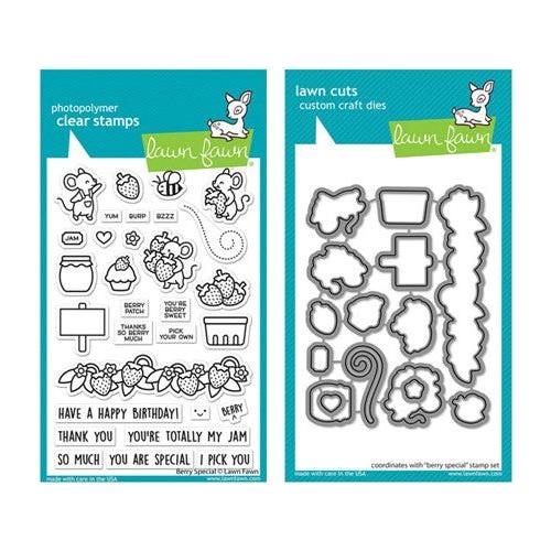 Simon Says Stamp! Lawn Fawn SET BERRY SPECIAL Clear Stamps and Dies s2lfbs