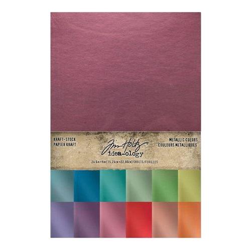 Tim Holtz Idea-ology Kraft Stock Metallic Colors and Classics Bundle pink
