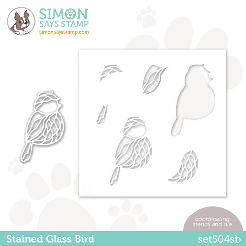 Simon Says Stamp! Simon Says Stamp Die and Stencil STAINED GLASS BIRD set504sb