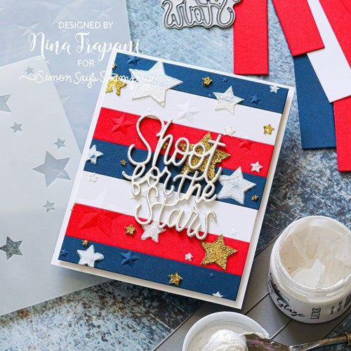 Simon Says Stamp! Simon Says Stamp Embossing Folder and Stencils DIMENSIONAL STARS set508ds | color-code:ALT00
