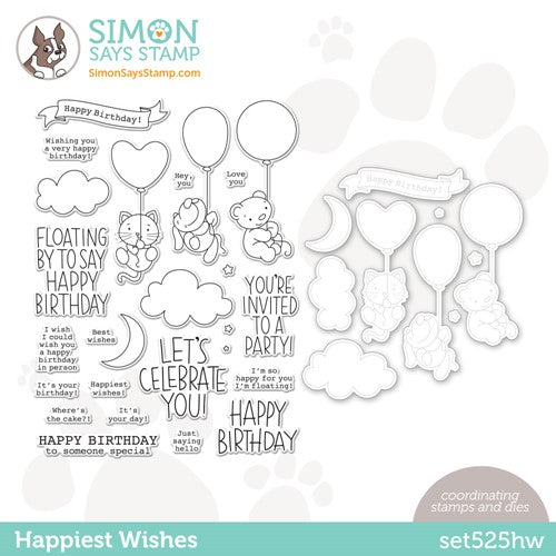 Simon Says Stamp! Simon Says Stamps and Dies HAPPIEST WISHES set525hw