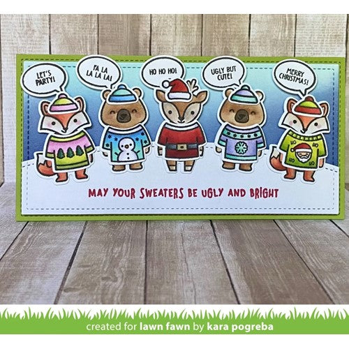 Simon Says Stamp! Lawn Fawn SET UGLY AND BRIGHT Clear Stamps and Dies a2lfub