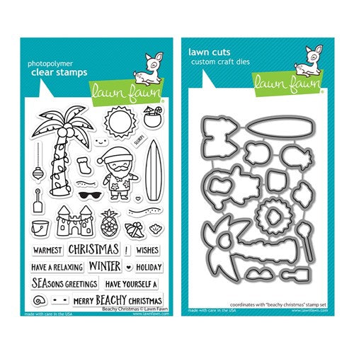 Simon Says Stamp! Lawn Fawn SET BEACHY CHRISTMAS Clear Stamps and Dies a2lfbc
