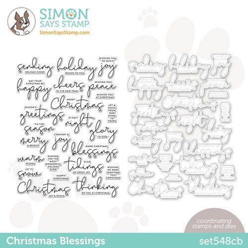 Simon Says Stamp! Simon Says Stamps and Dies CHRISTMAS BLESSINGS set548cb Stamptember