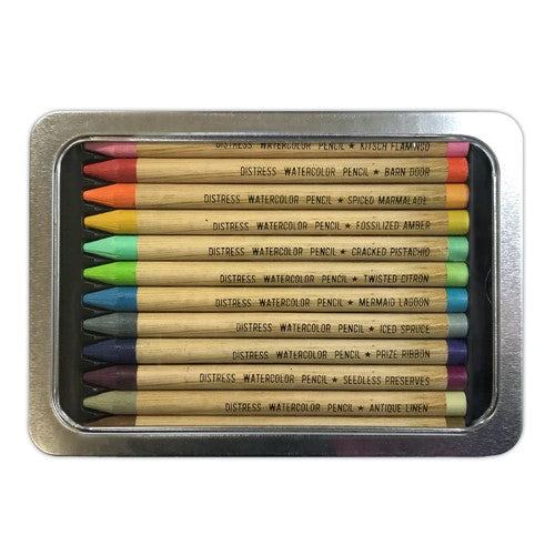 Tim Holtz Distress Watercolor Pencils Set 2 And Pencil Sharpener Bundle unpackaged