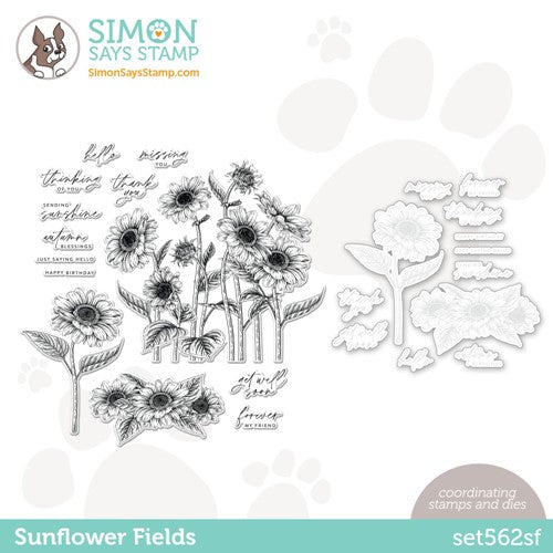 Simon Says Stamp! Simon Says Stamps and Dies SUNFLOWER FIELDS set562sf