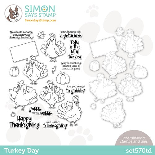 Simon Says Stamp! Simon Says Stamps and Dies Friendsgiving TURKEY DAY set570td Cozy Hugs