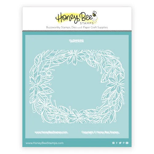 Honey Bee Holiday Wreath Clear Stamps And Stencils Bundle