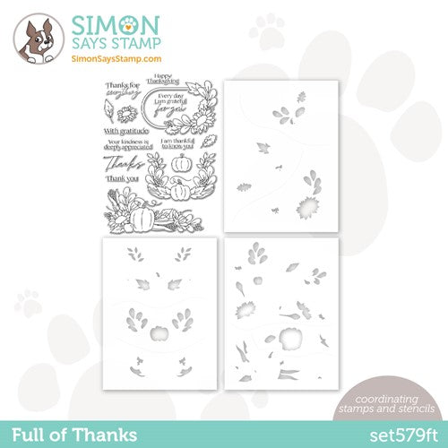 Simon Says Stamp! Simon Says Stamps and Stencils FULL OF THANKS set579ft Holiday Sparkle *