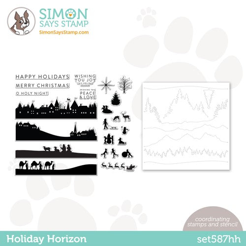 Simon Says Stamp! Simon Says Stamps and Stencils HOLIDAY HORIZON set587hh Holiday Sparkle