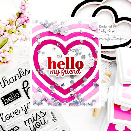 Simon Says Stamp! RESERVE CZ Design Stamps and Dies HI THERE GREETINGS set600ht Kisses | color-code:ALT3