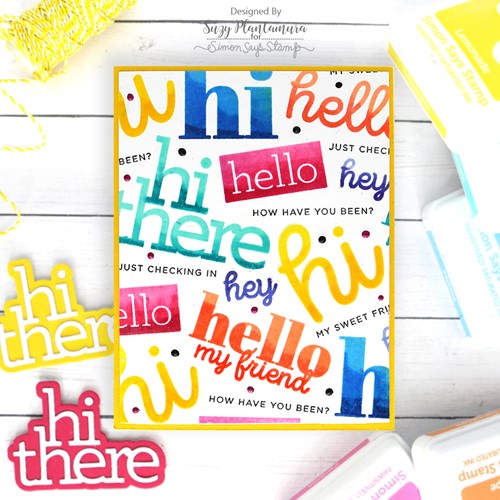 Simon Says Stamp! RESERVE CZ Design Stamps and Dies HI THERE GREETINGS set600ht Kisses | color-code:ALT7