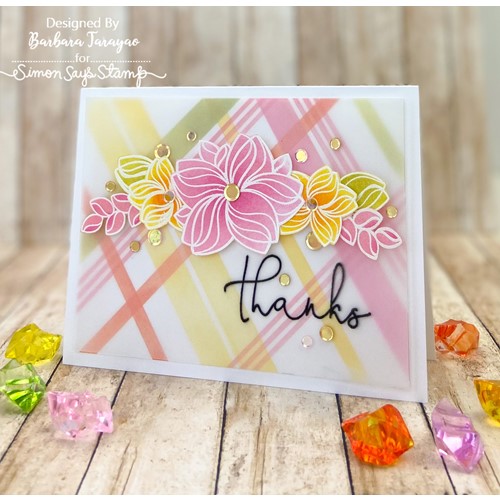 Simon Says Stamp! Simon Says Stamps and Stencils SWOOPY FLOWERS set601sf Kisses