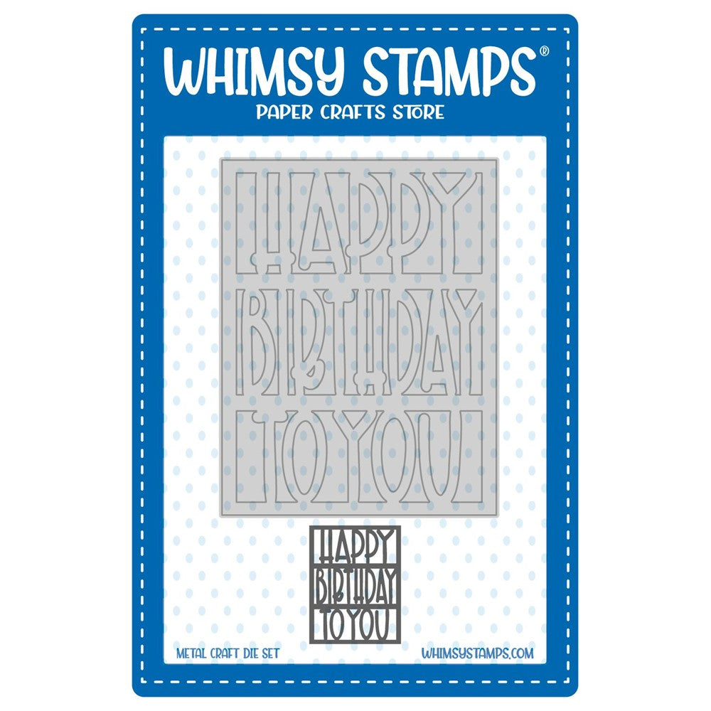 Whimsy Stamps Happy Birthday Plate Cover Die WSD508a