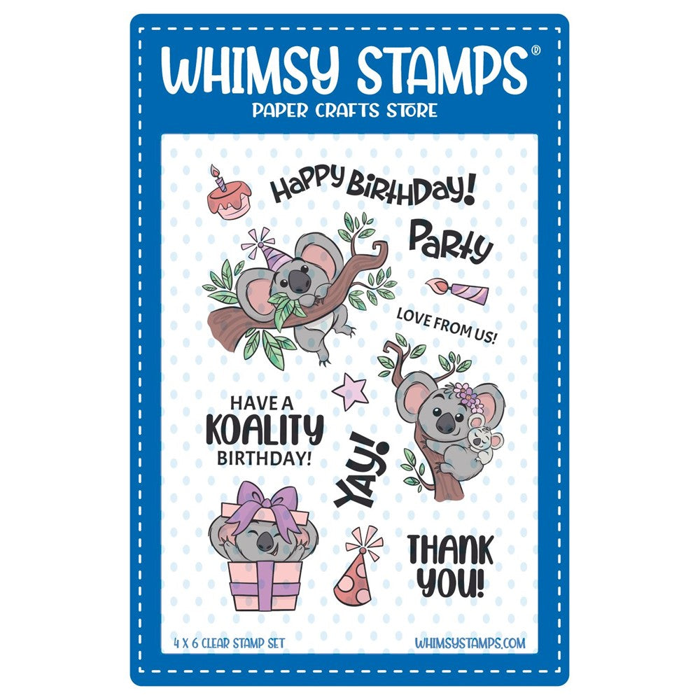Whimsy Stamps Koala Birthday Clear Stamps KHB178a