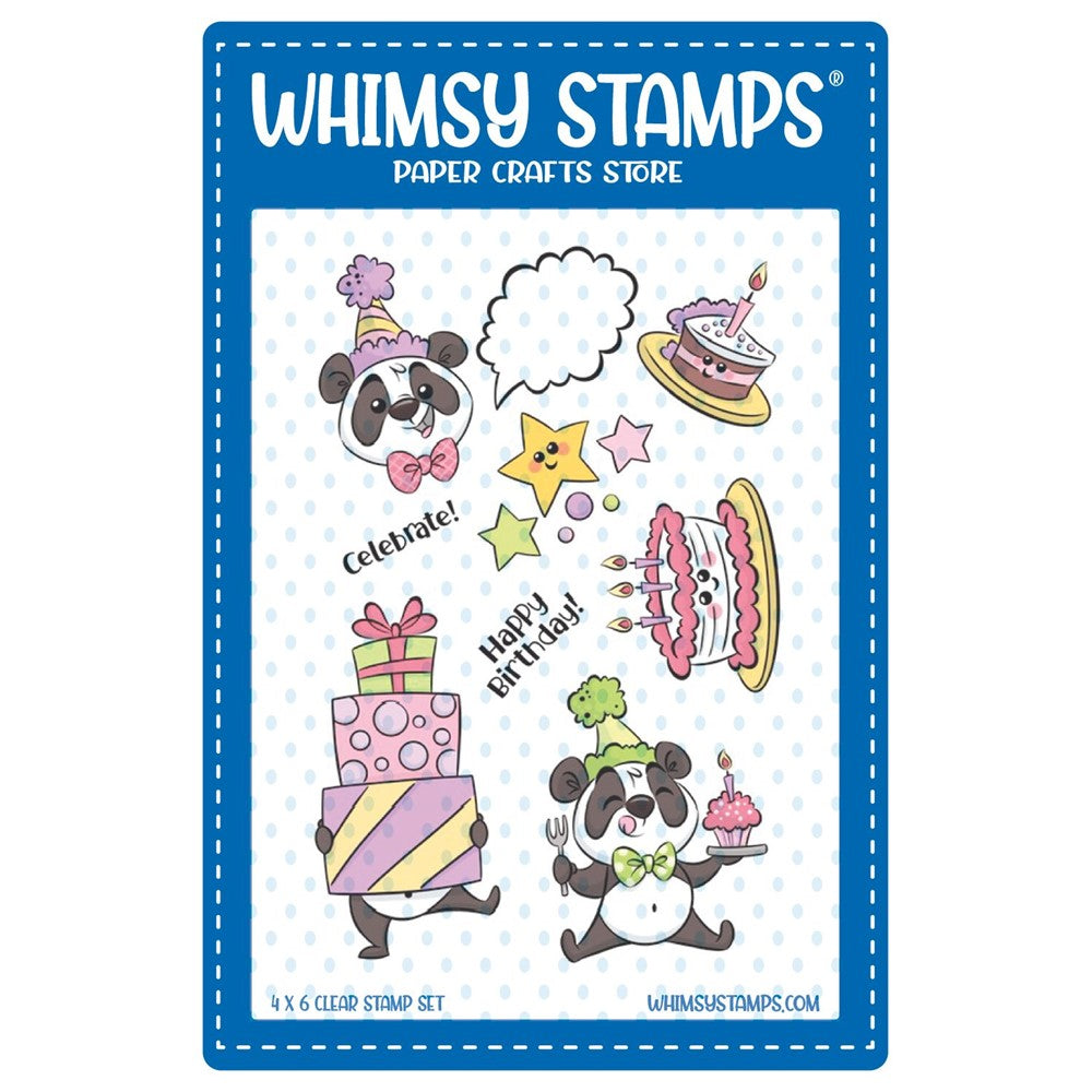 Whimsy Stamps Panda Party Clear Stamps KHB189a