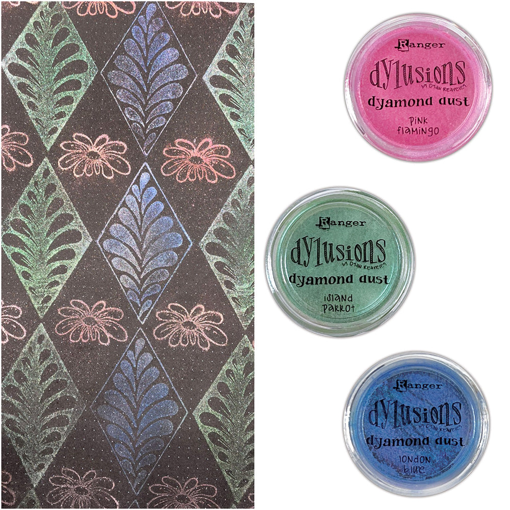 Ranger Dylusions London Blue Dyamond Dust dym83825 Colorful Pigment Project