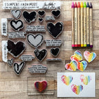 Tim Holtz Distress Watercolor Pencils Set 1 Ranger tdh76308 Colorful Hearts | color-code:ALT093