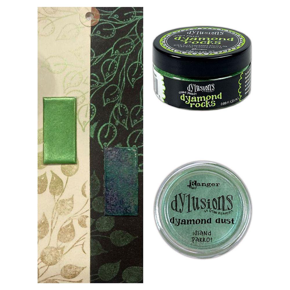Ranger Dylusions Island Parrot Dyamond Rocks dym83689 Colorful Embossing Project