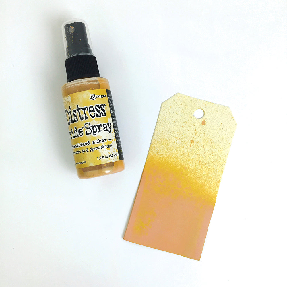 Tim Holtz Distress Oxide Spray Fossilized Amber Ranger tso64756 Color Swatch